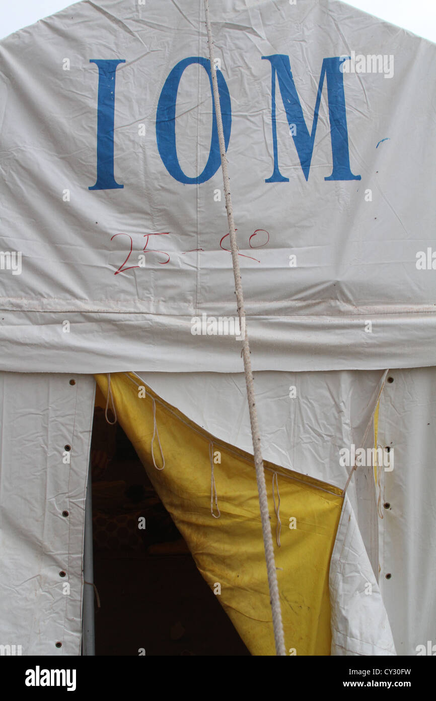 Oim (Organizzazione Internazionale per le migrazioni) Sito di transito, Juba nel sud Sudan. Foto Stock