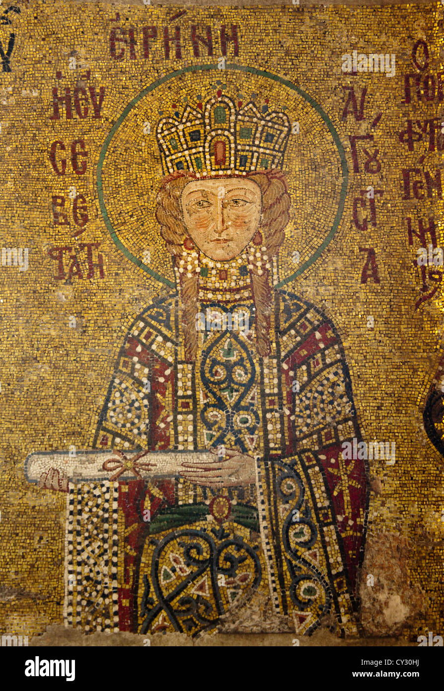 L imperatrice Irene mosaico, Hagia Sophia (Aya Sophia) in Istanbul Foto Stock