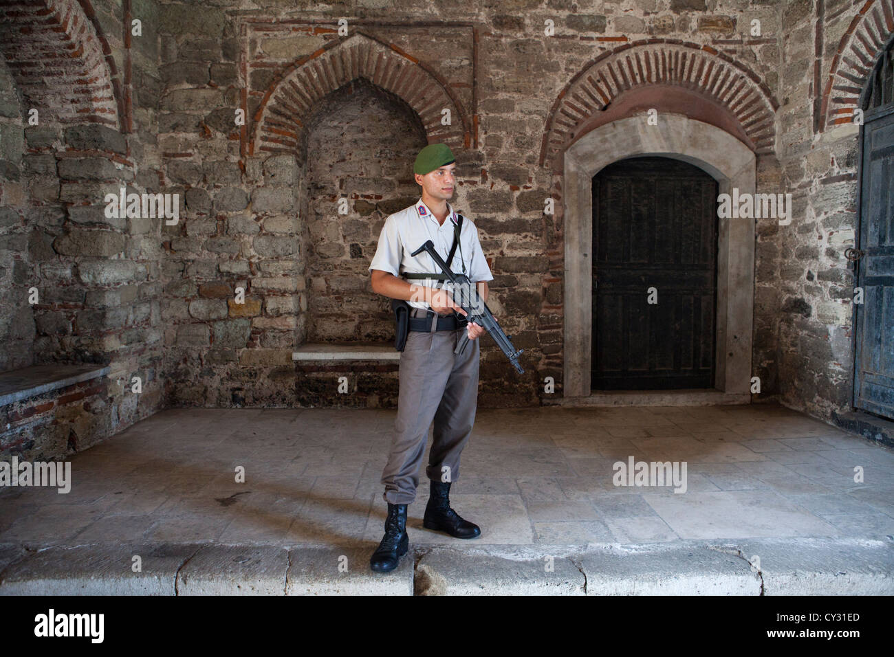 Sicurezza presso il Palazzo Topkapı, Istanbul Foto Stock