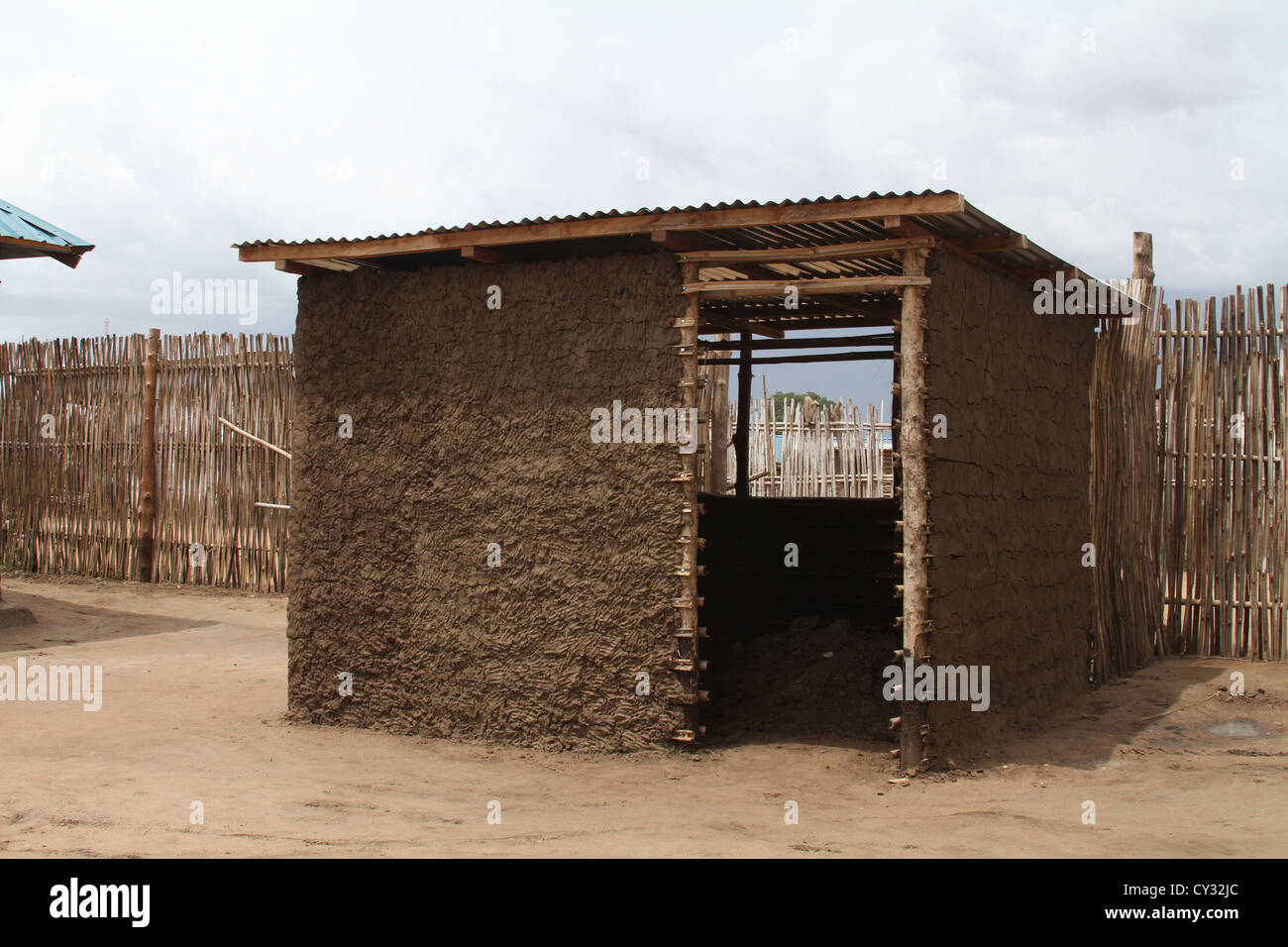Cucina esterna in una casa a Juba nel sud Sudan Foto Stock