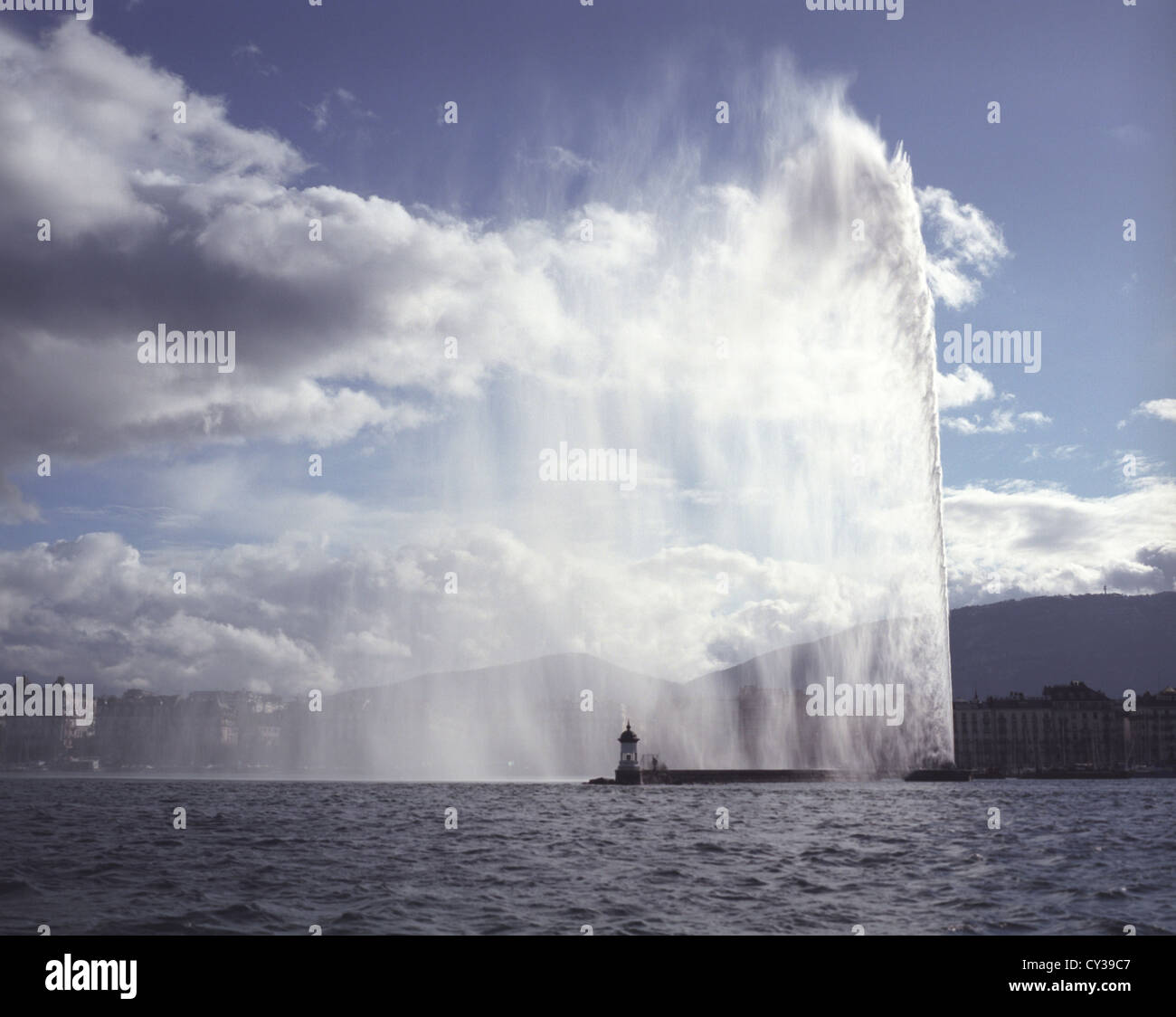 La fontana Jet d'Eau a Ginevra, Svizzera Foto Stock