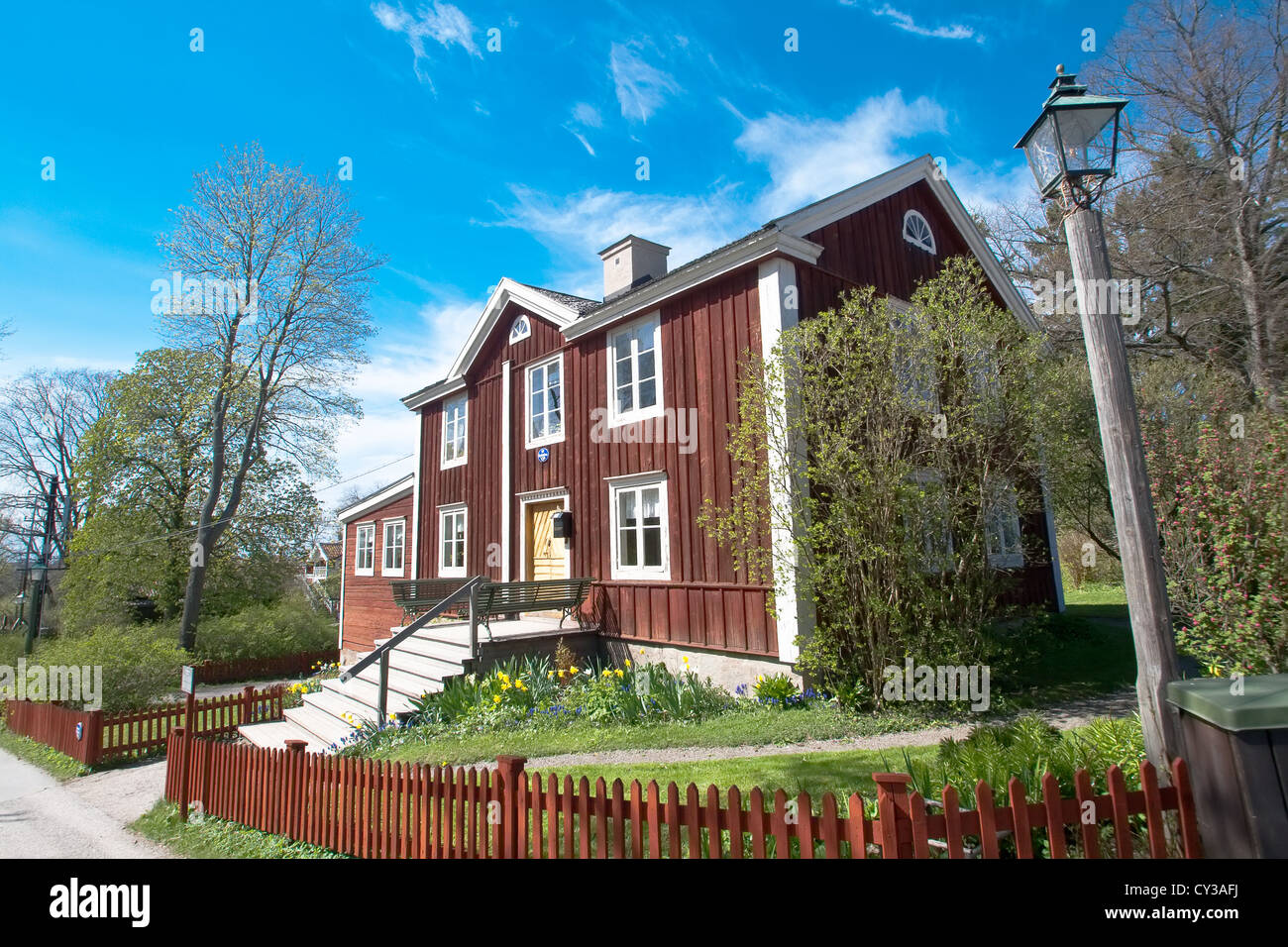 Sembrava che le stazioni poste in Scandinavia nel secolo passato prima, Skansen Foto Stock