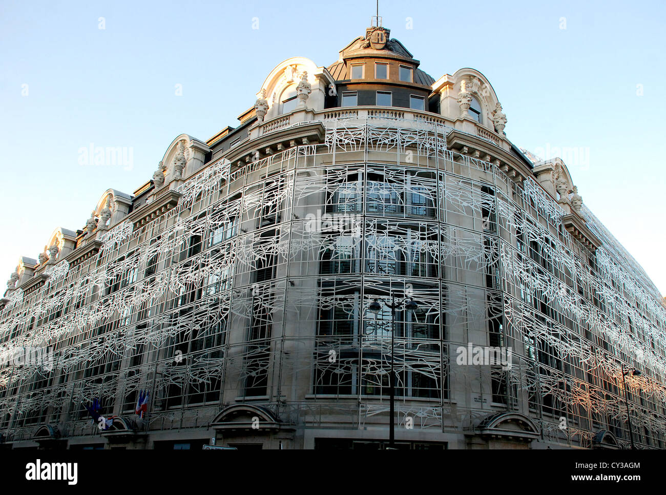 Decorazione di metallo stile Art Nouveau sul Ministero della cultura e delle comunicazioni edificio, Paris, Francia. Foto Stock