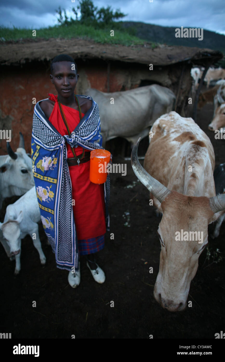 Tribù Masai in Kenya Foto Stock