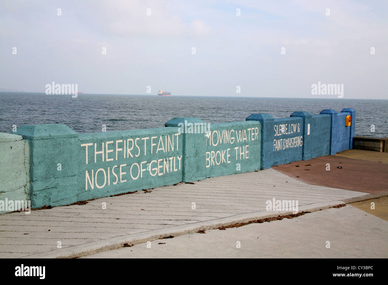 James Joyce preventivo dipinta su un muro in Dun Laoghaire Dublino Irlanda Foto Stock