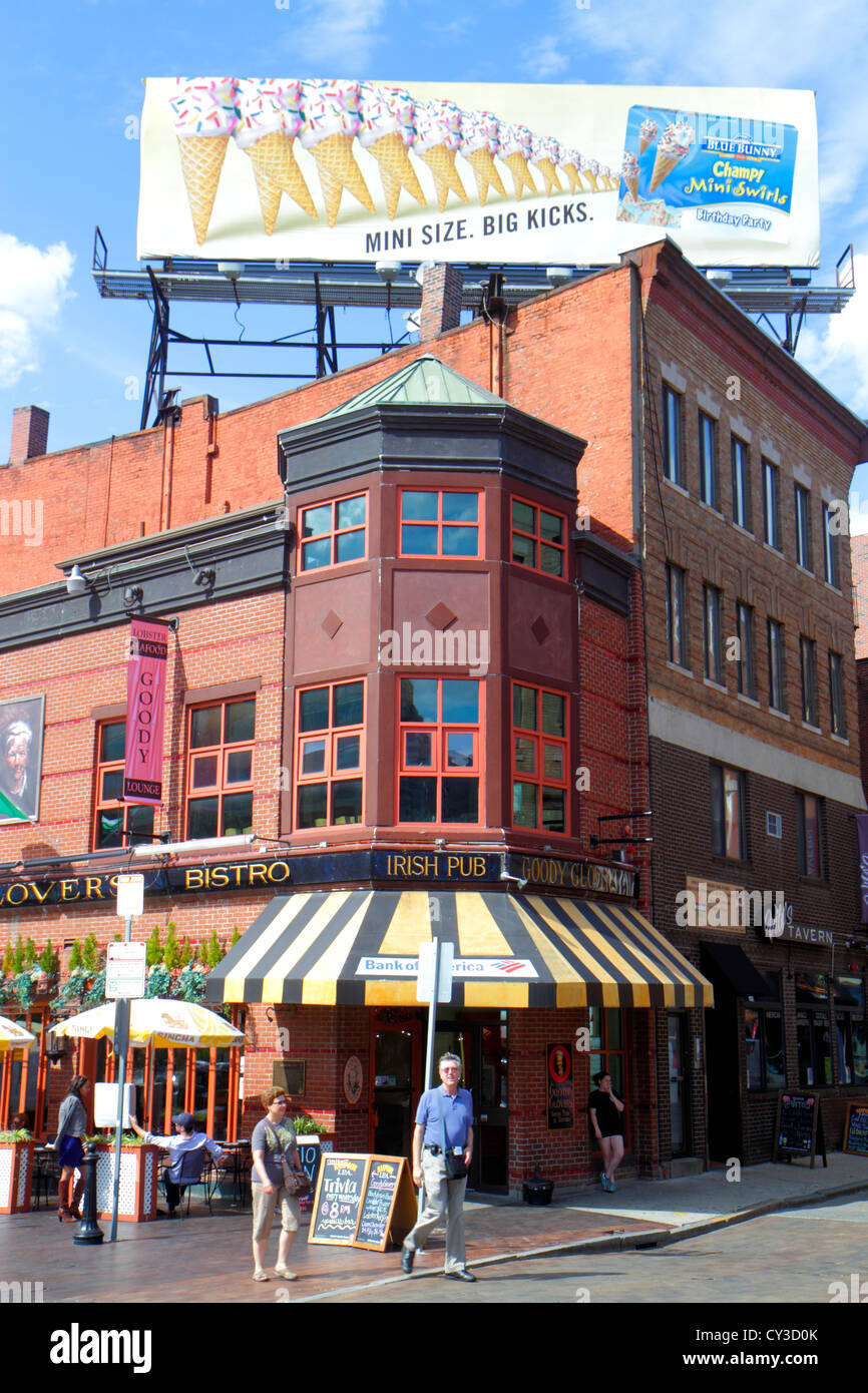 Boston Massachusetts, Salem Street, Goody Glover's Bistro, Irish Pub, ristoranti ristoranti, ristoranti, ristoranti, ristoranti, caffè, strada scena, cartellone, pubblicità, a Foto Stock