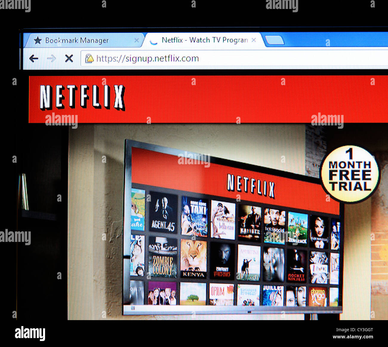 Netflix sito web Foto Stock