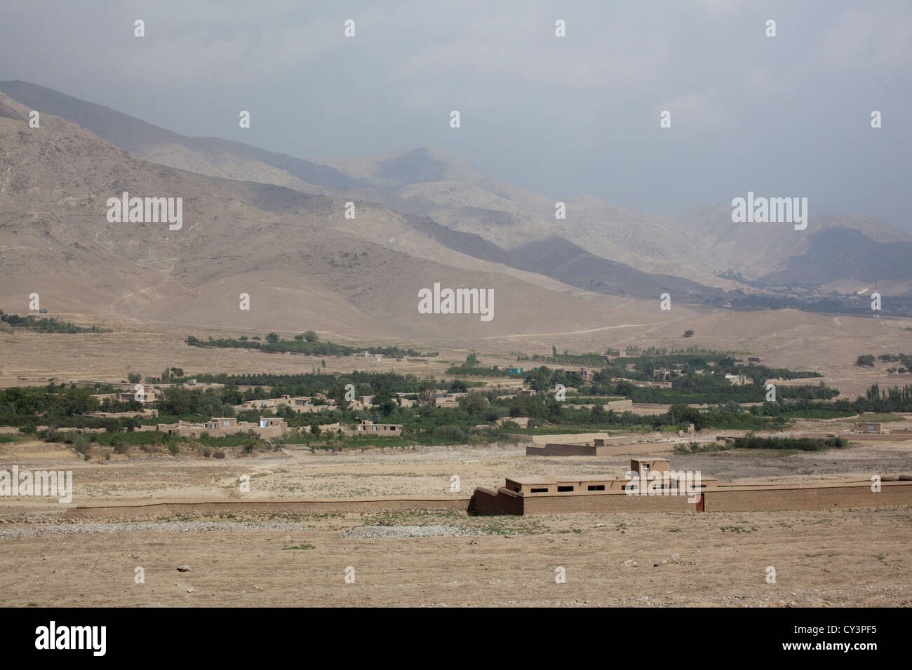 I villaggi nella provincia di Wardak dove la popolazione è favorevole ai talebani o hesb-Islami Foto Stock