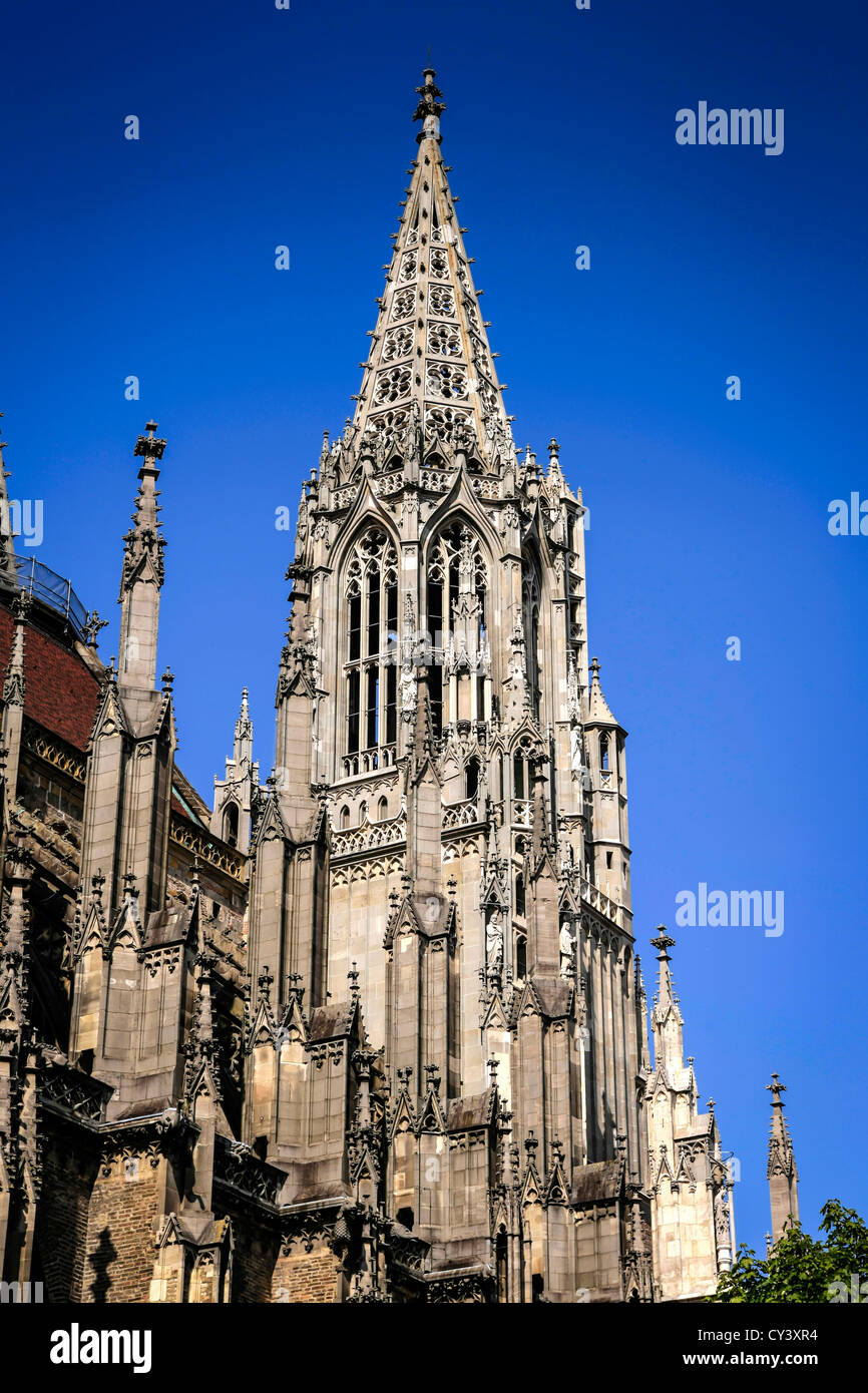 La guglia della Cattedrale di Ulm Germania Foto Stock
