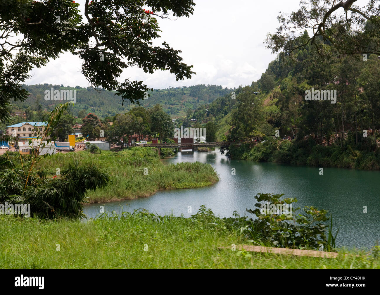 Confine congolese - Rwanda Foto Stock