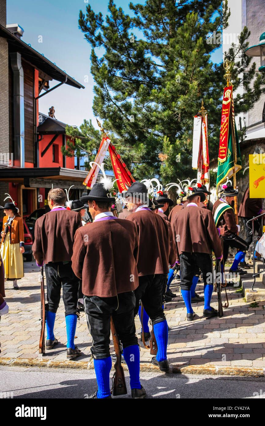 Gli uomini di Imperiale esercito austriaco in Reith bei Seefeld Foto Stock