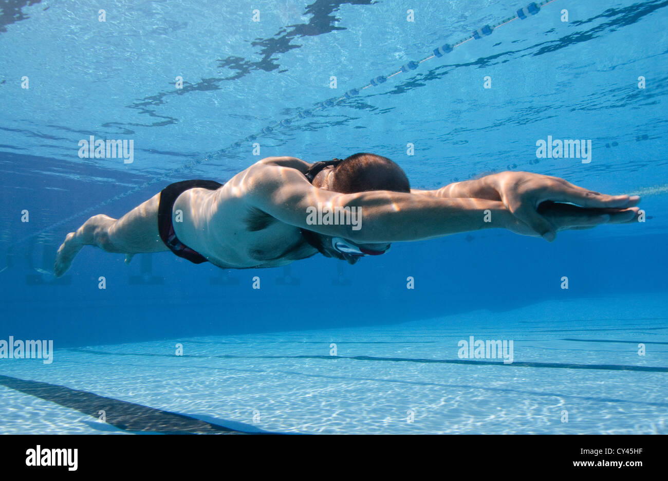 L apnea (o libero-diving) è una forma di immersioni subacquee che non comportano l'uso di attrezzatura subacquea Foto Stock