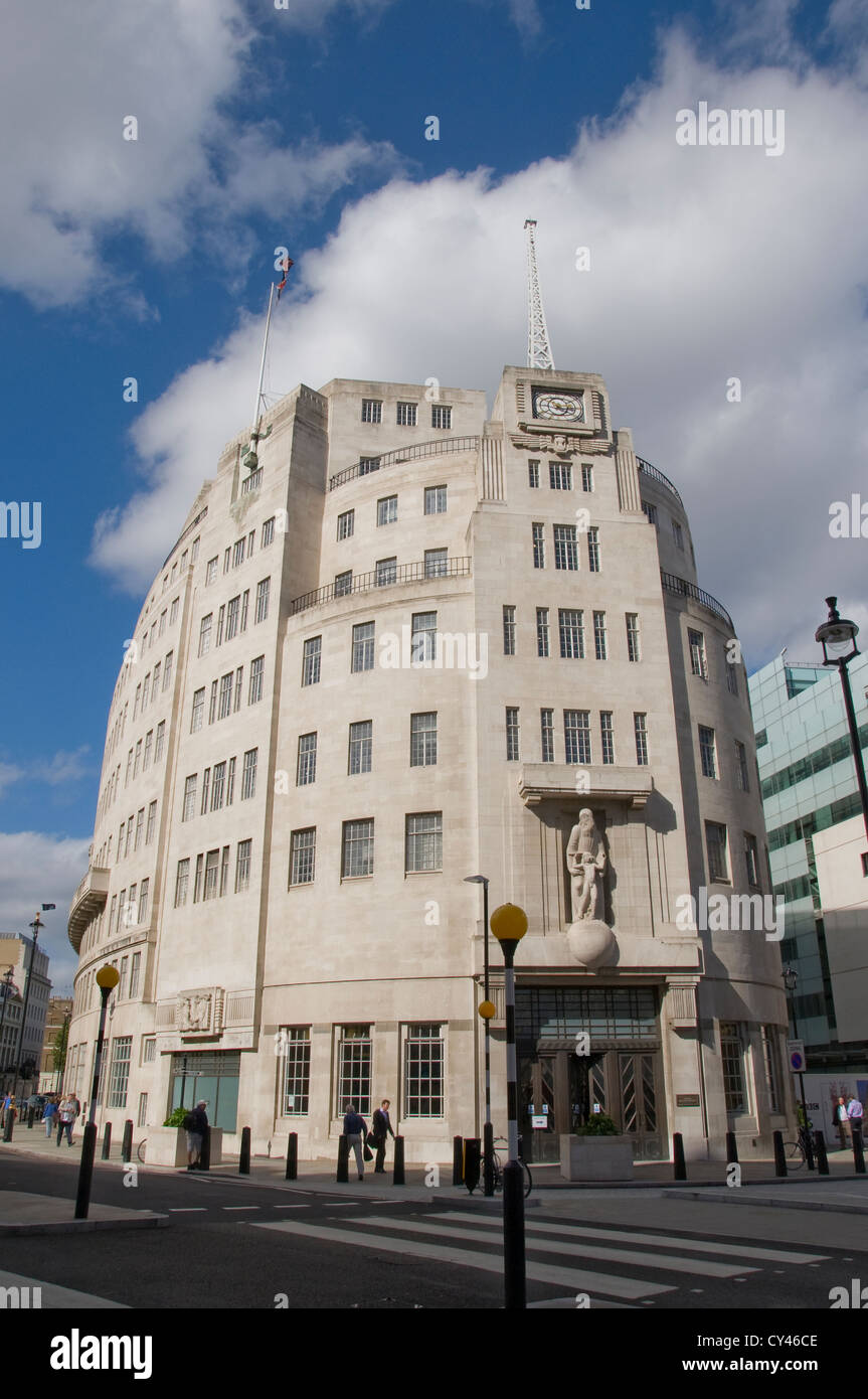 La BBC Broadcasting House in Portland Place, Londra, Inghilterra Foto Stock