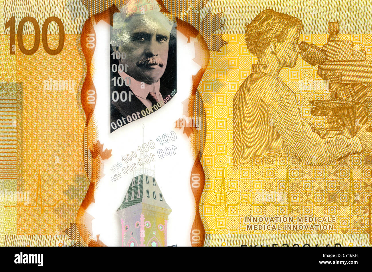 Canada 100 centinaia di dollari nota banca. Foto Stock