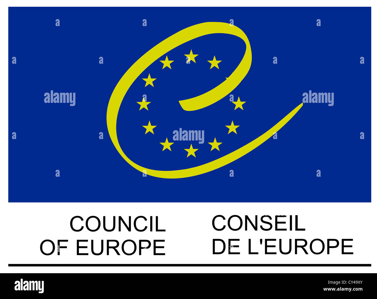 Il logo del Consiglio d Europa a Strasburgo. Foto Stock