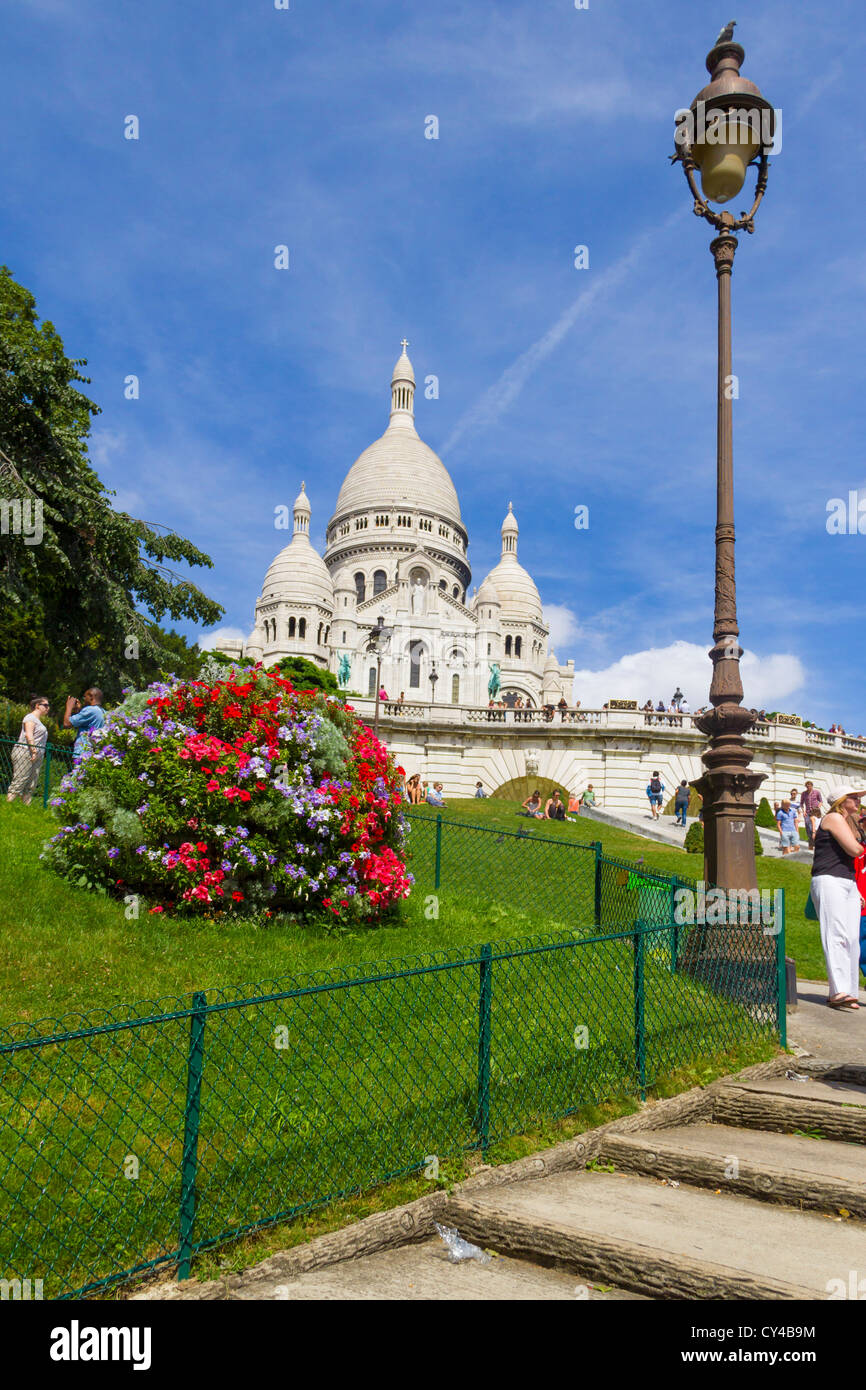 Basilique du Sacre Coeur, Montmartre, Parigi, Francia Foto Stock