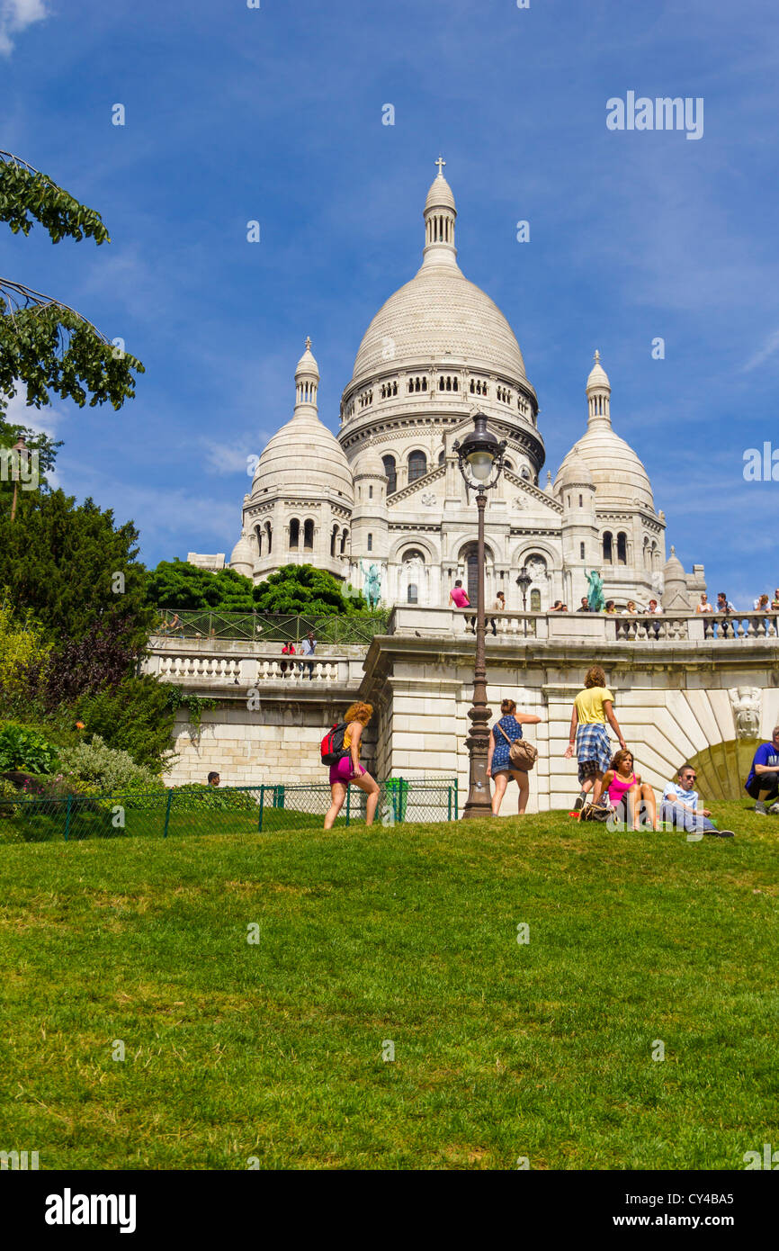 Basilique du Sacre Coeur, Montmartre, Parigi, Francia Foto Stock