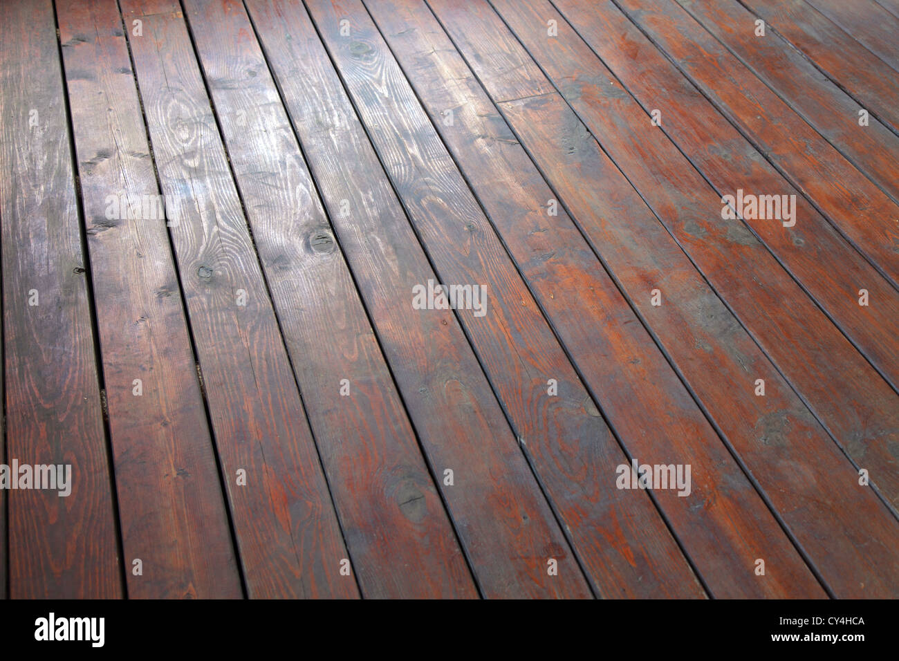 Il pavimento di assi di legno Foto Stock