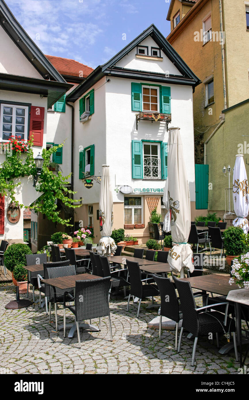 Tradizionali bavaresi Pension hotel nella città di Nurtingen Germania Foto Stock