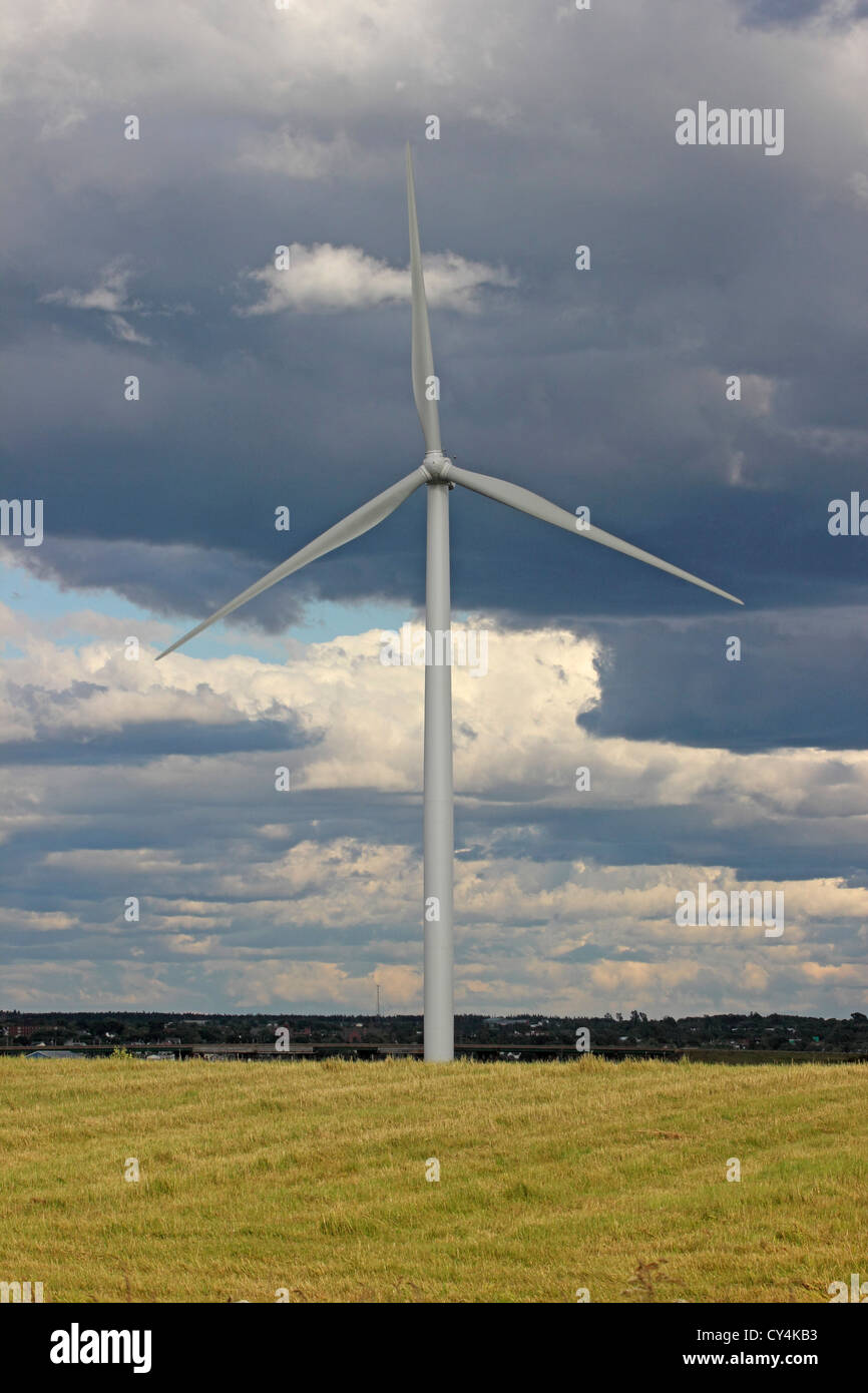 Wind Farm Nova Scotia Canada Amherst Canadian Maritimes turbina eolica energia verde energia elettrica mulini a vento pale generando Foto Stock