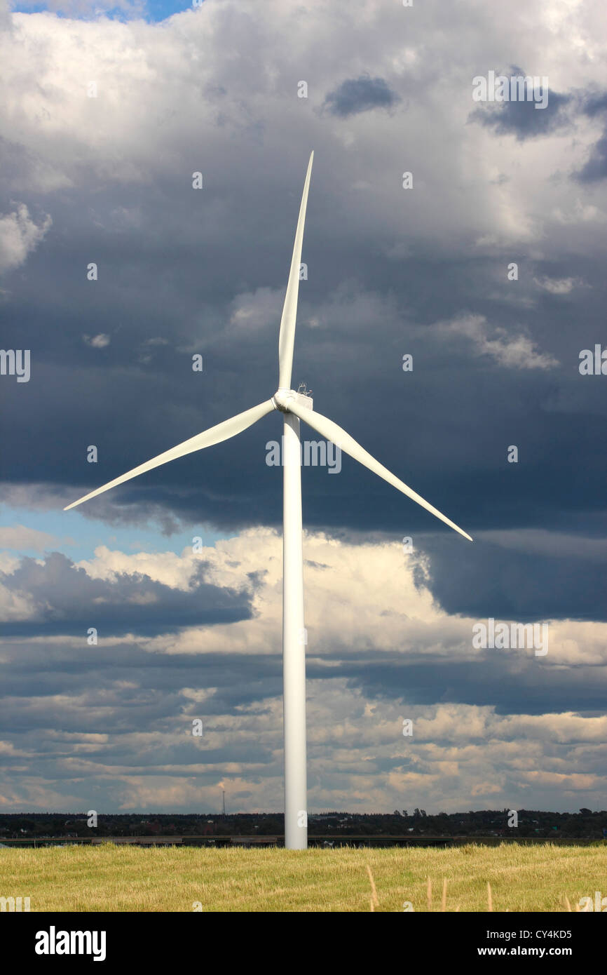 Wind Farm Nova Scotia Canada Amherst Canadian Maritimes turbina eolica energia verde energia elettrica mulini a vento pale generando Foto Stock