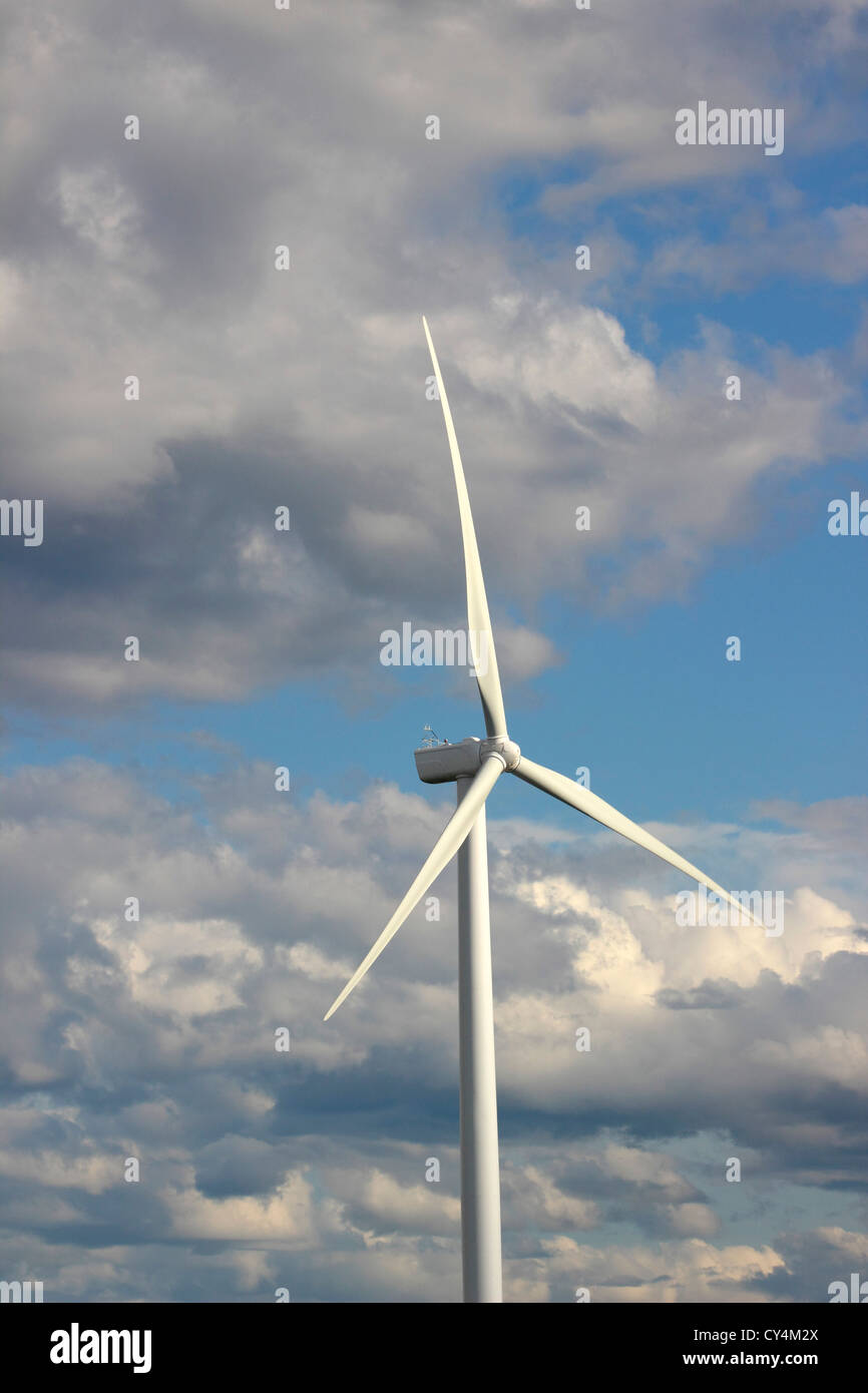 Wind Farm Nova Scotia Canada Amherst Canadian Maritimes turbina eolica energia verde energia elettrica mulini a vento pale generando Foto Stock