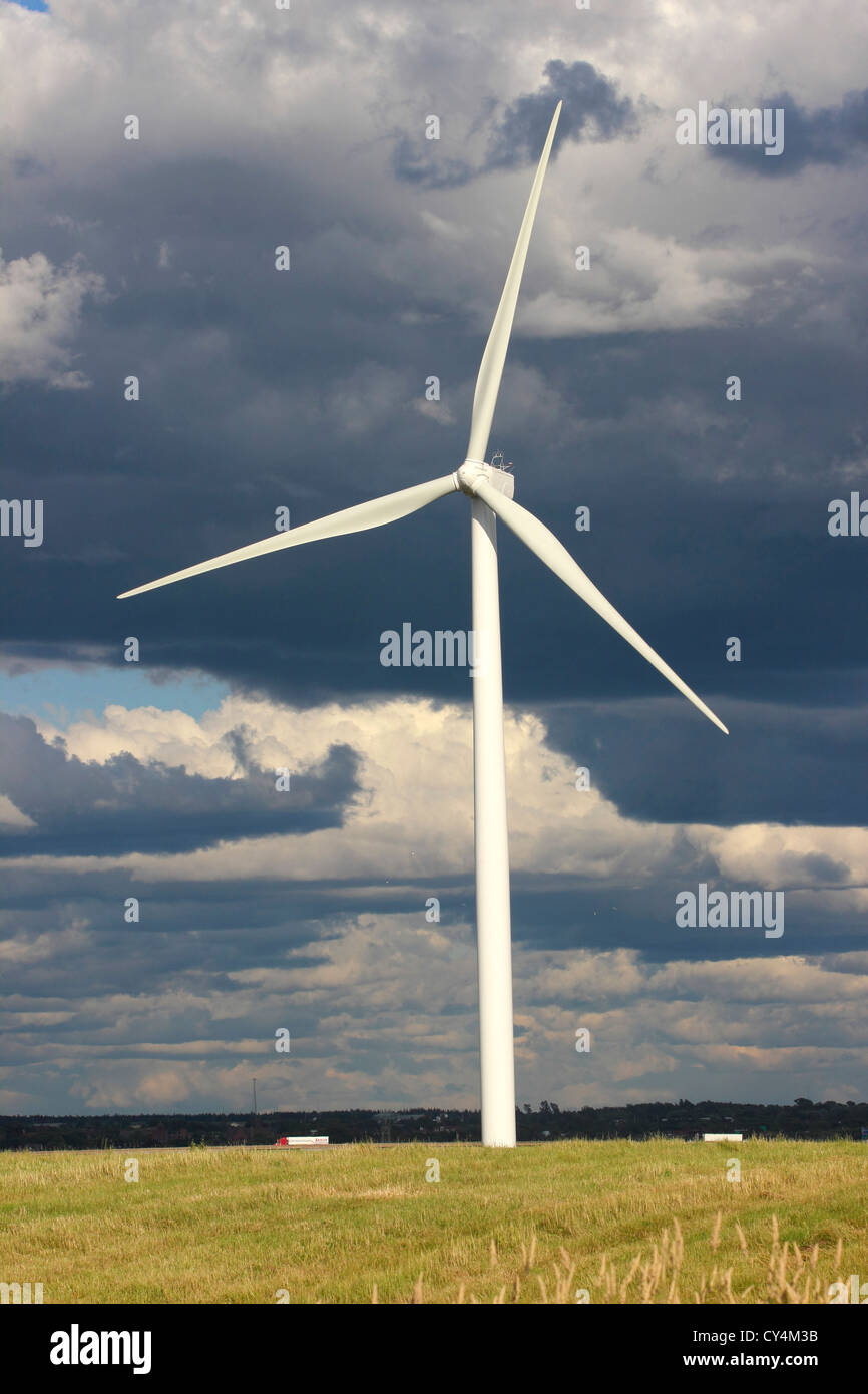 Wind Farm Nova Scotia Canada Amherst Canadian Maritimes turbina eolica energia verde energia elettrica mulini a vento pale generando Foto Stock