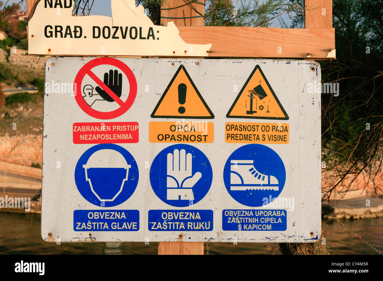 Il croato set di segni visivi Foto Stock