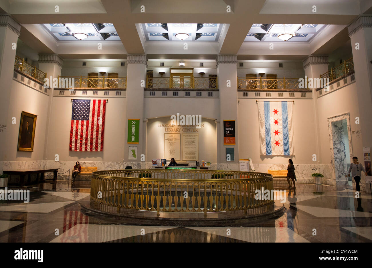 La lobby di Harold Washington Library Foto Stock