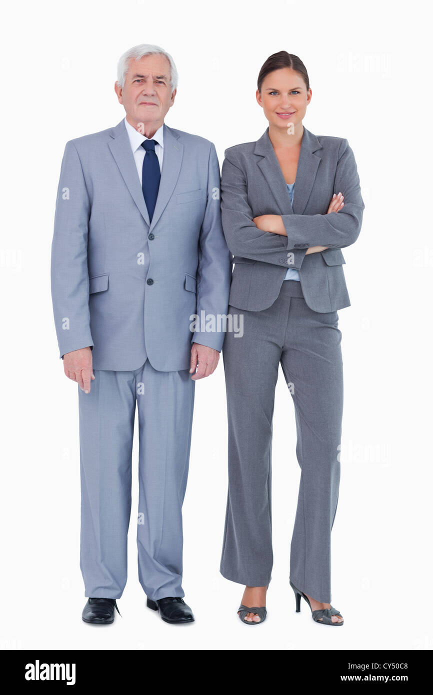 Imprenditore maturo accanto a un collega Foto Stock