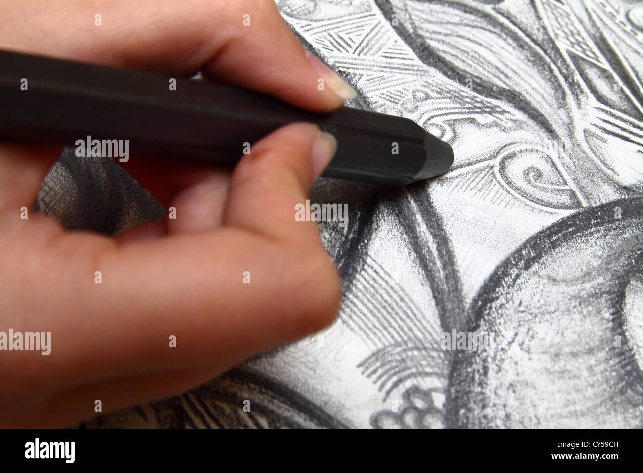 Artista al lavoro schizzi Foto Stock