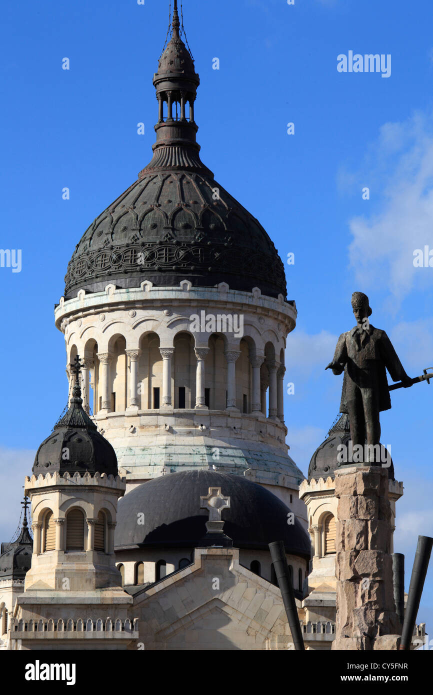 La Romania, Cluj-Napoca, Cattedrale Ortodossa, Avram Iancu statua, Foto Stock