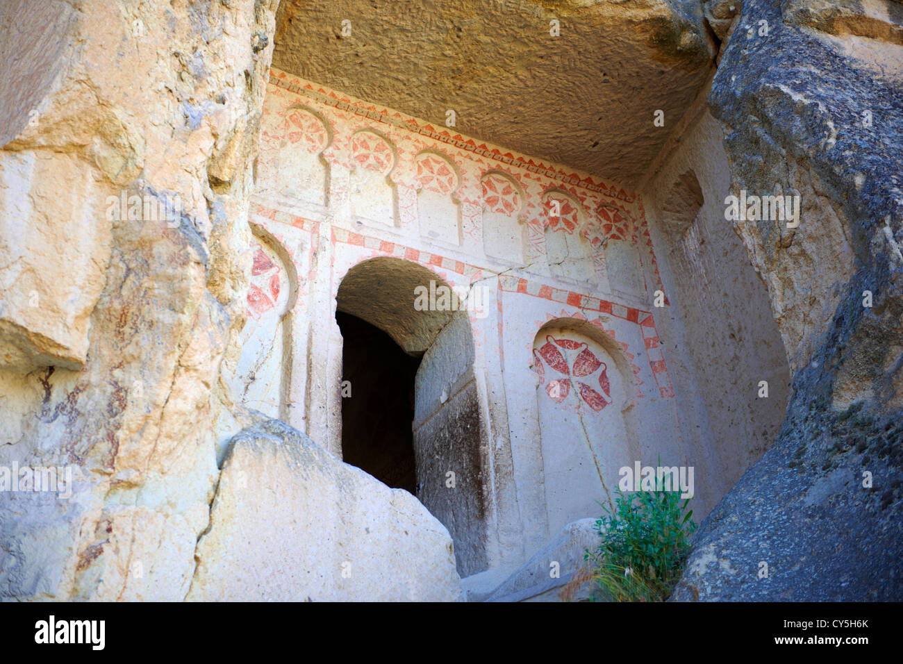 Interno della chiesa rupestre cristiana di Göreme [ Goreme ] Museo all'aperto, Cappadocia Turchia Foto Stock