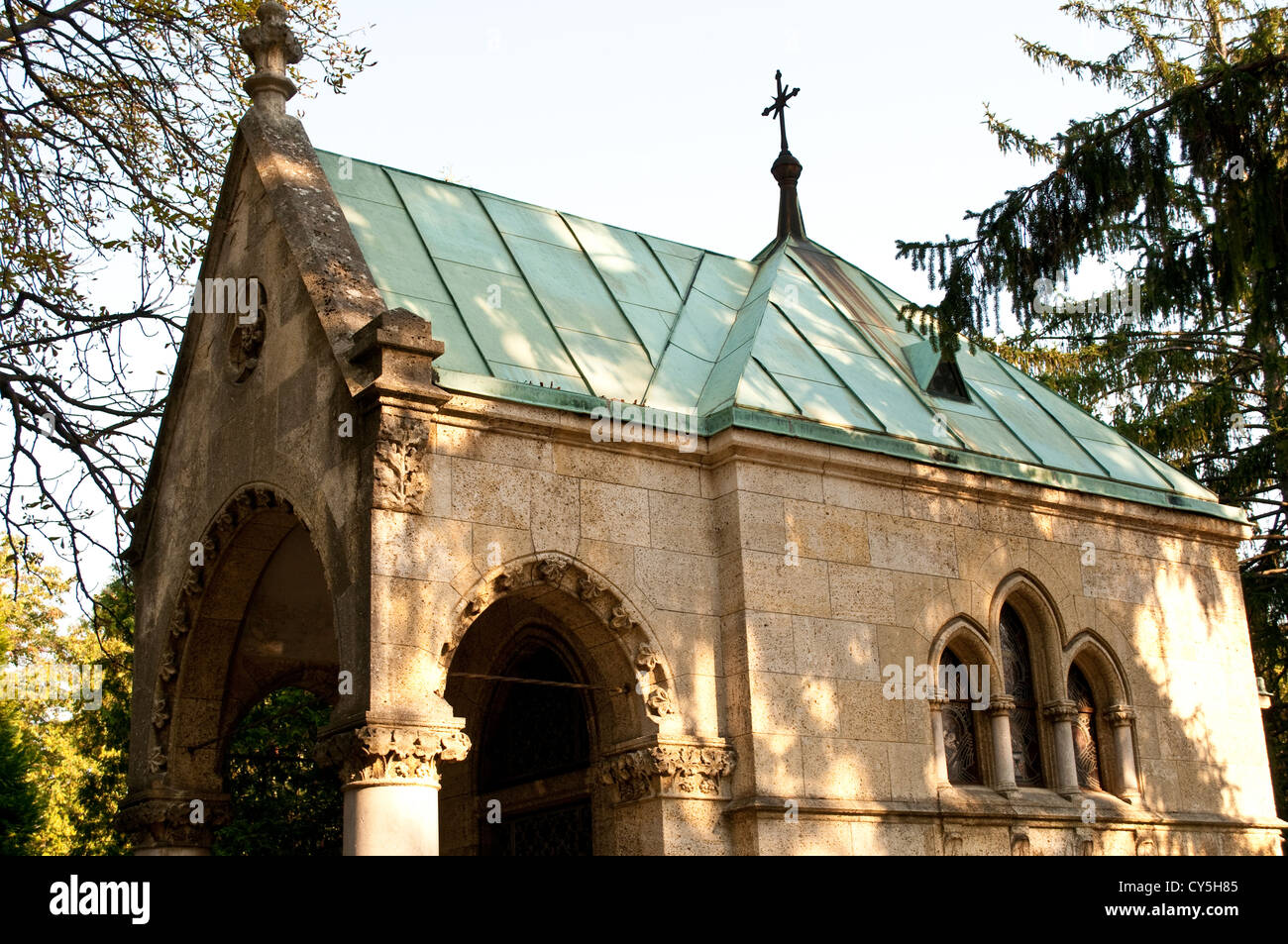 Cappella del cimitero Mirogoj, Zagabria, Croazia Foto Stock