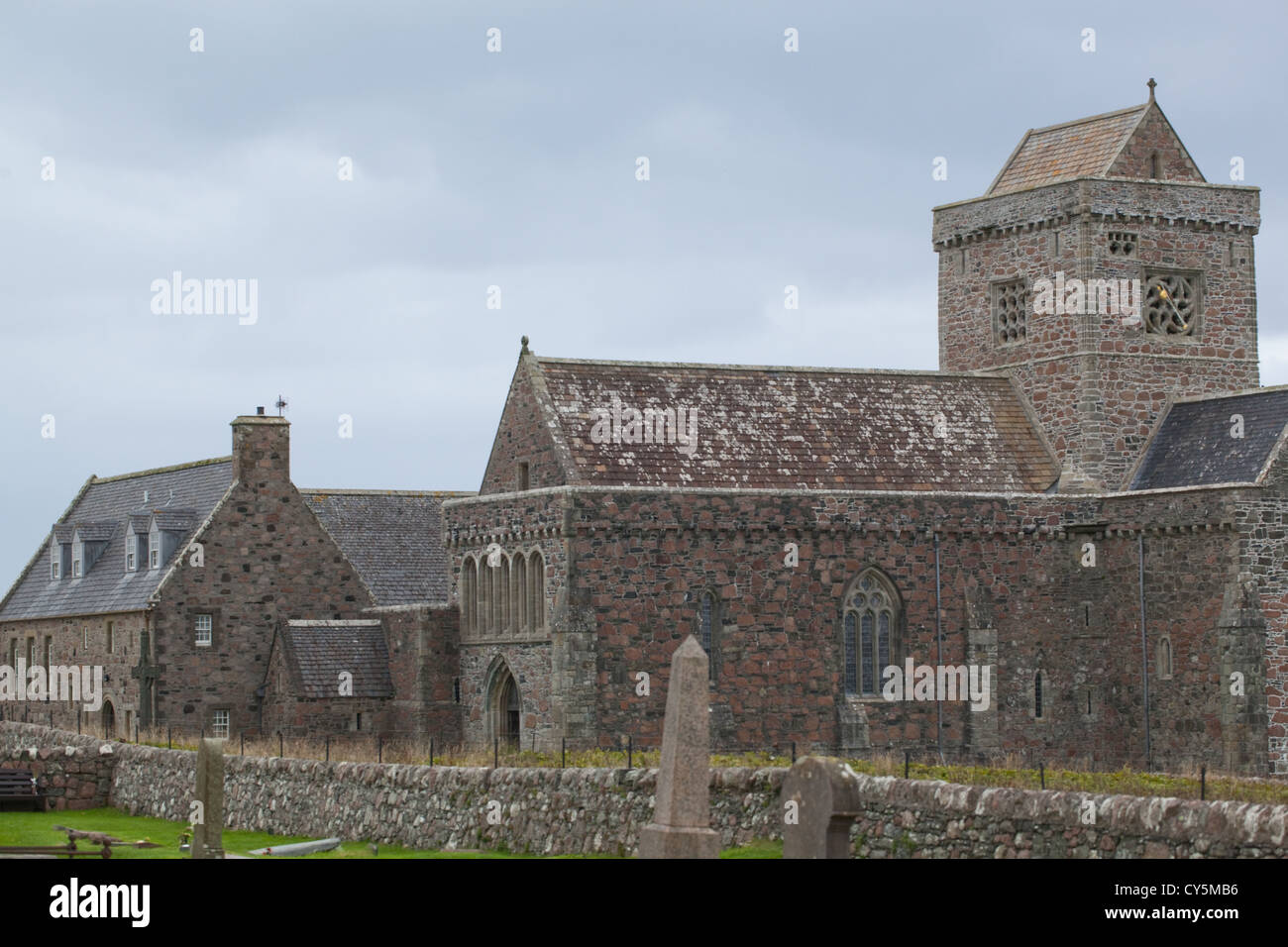 La chiesa abbaziale, Iona, Ebridi Interne, Scozia. Foto Stock