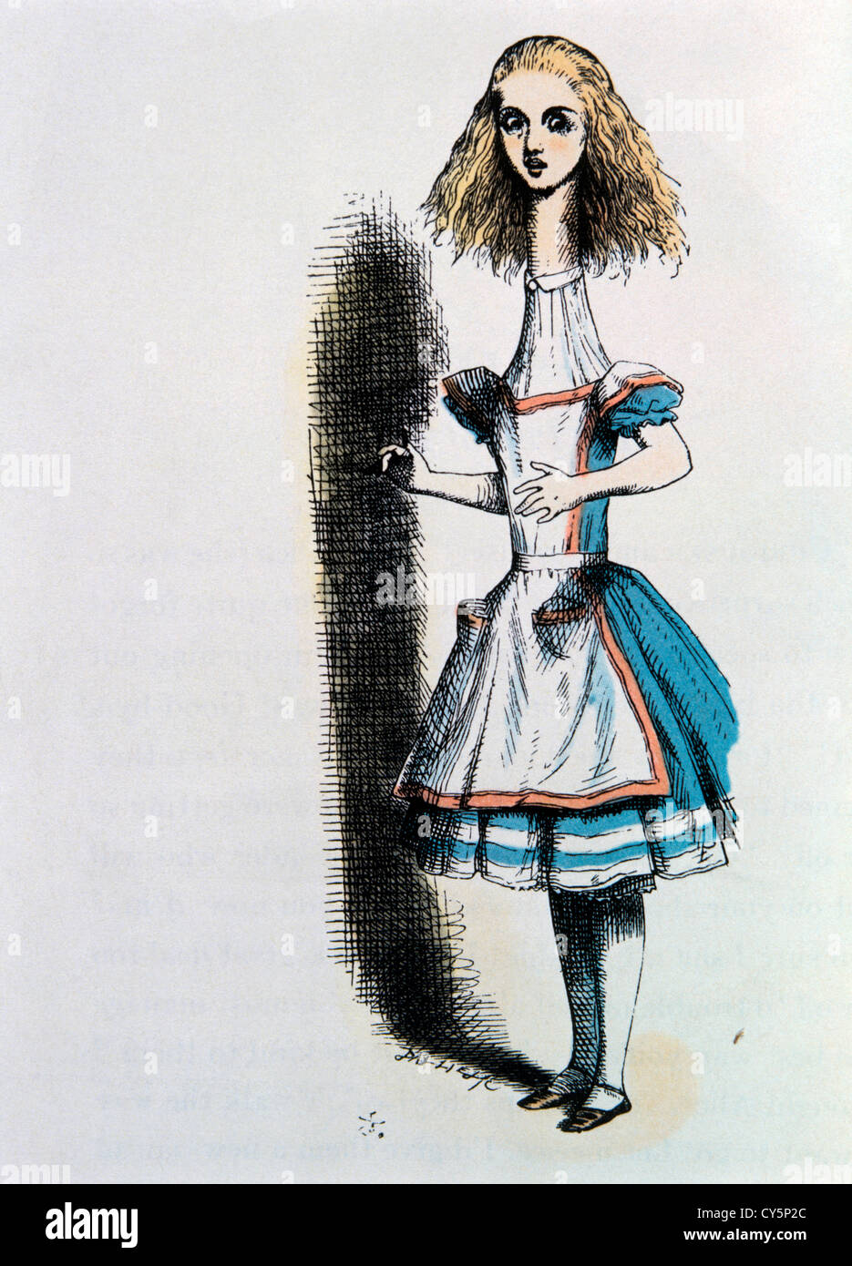 La piscina di lacrime, Alice's Adventure in Wonderland da Lewis Carroll, Hand-Colored illustrazione, 1865 Foto Stock