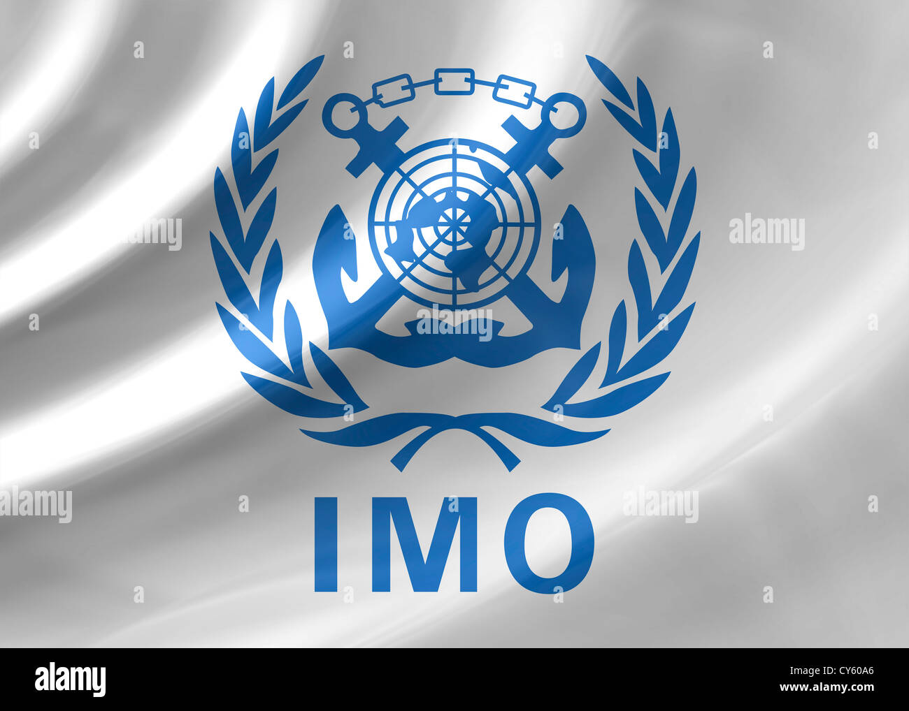 IMO - Organizzazione Marittima Internazionale logo bandiera simbolo Foto Stock