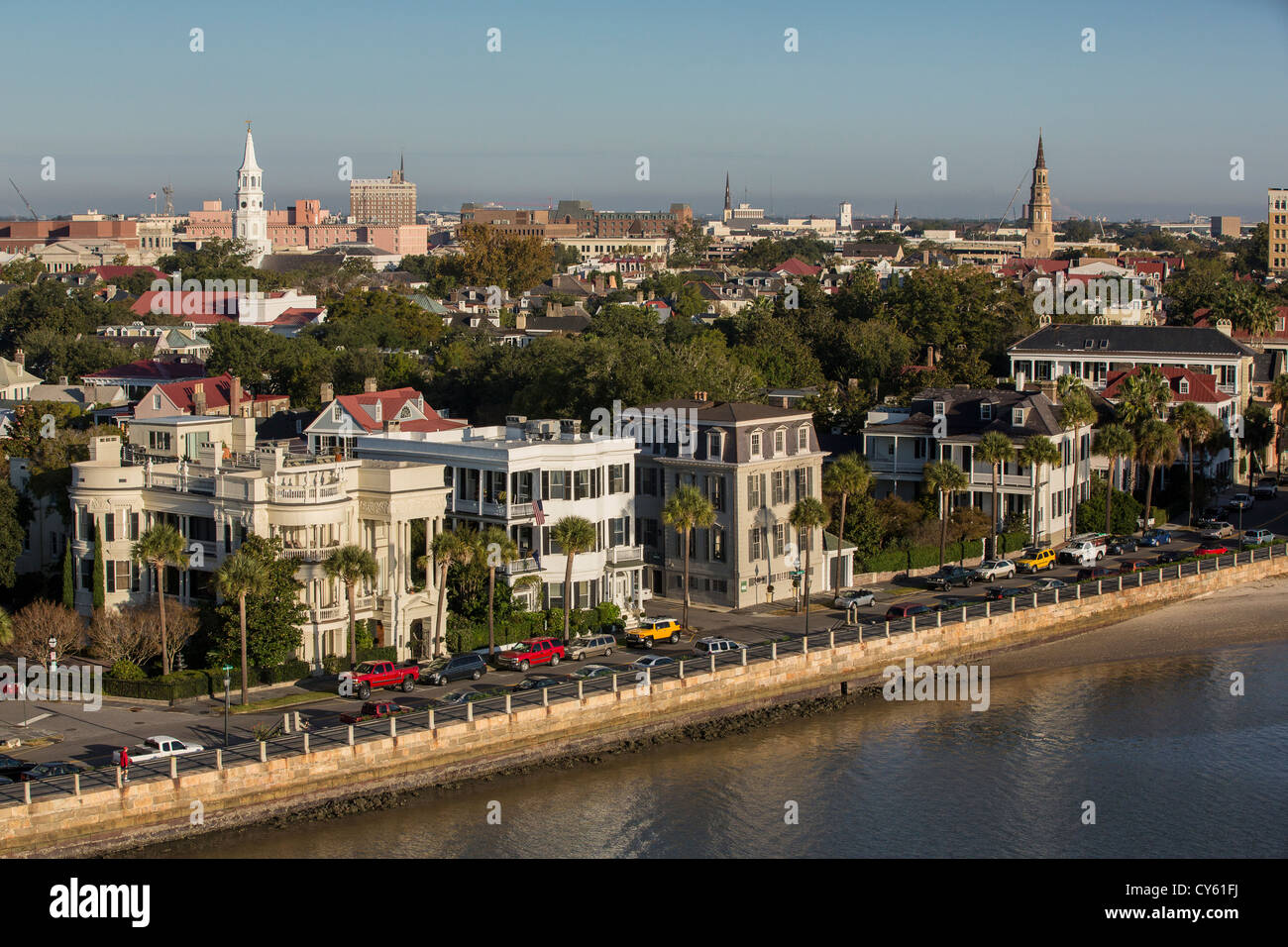 Vista aerea della batteria Charleston, Carolina del Sud. Foto Stock