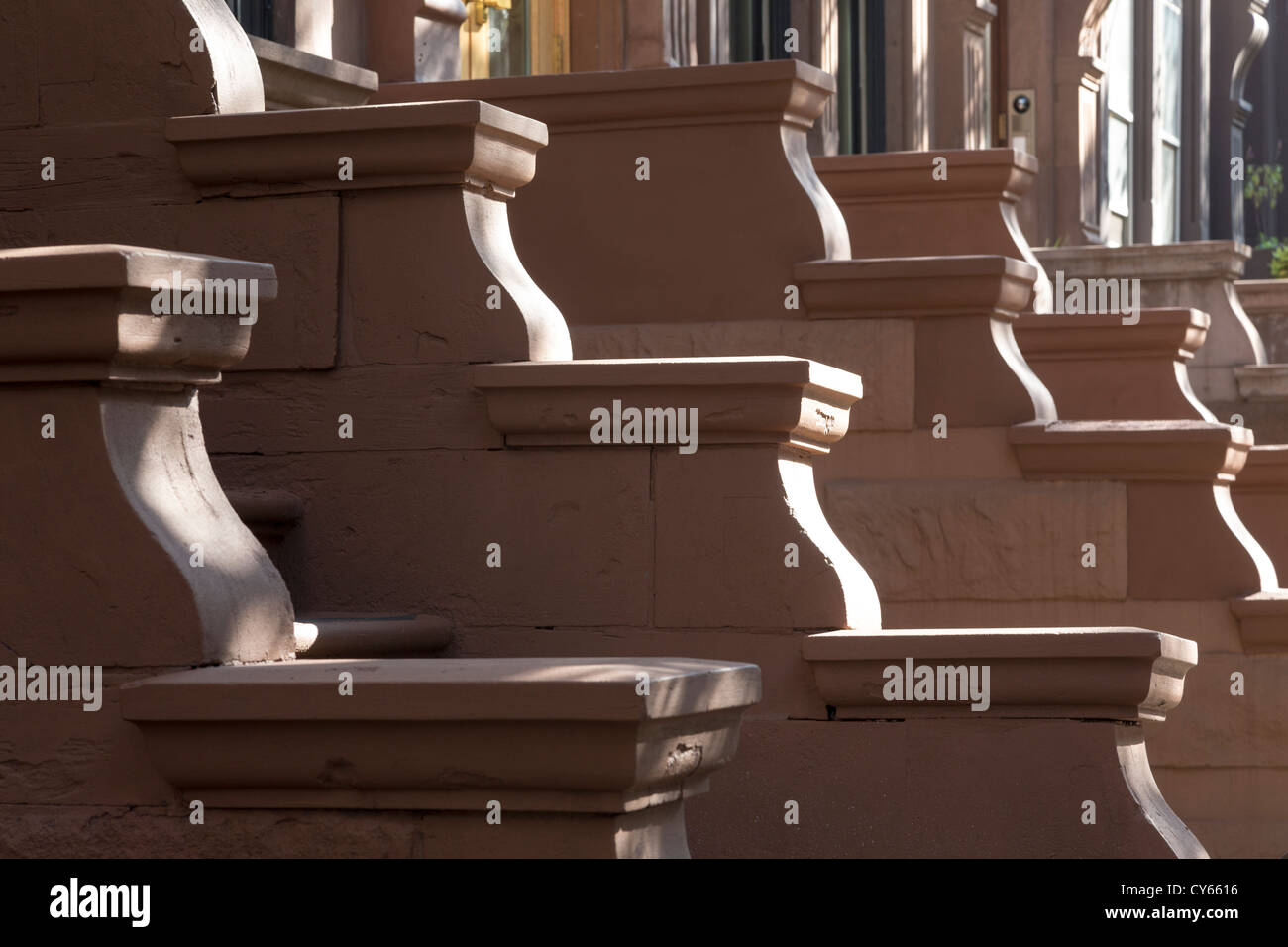 Pietre marroni, upper west side di Manhattan, New York City, Stati Uniti d'America Foto Stock