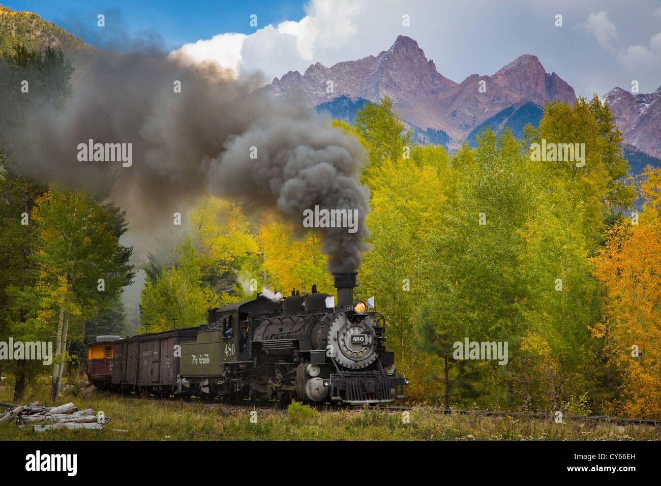 Durango-Silverton Narrow Gauge Railroad Foto Stock