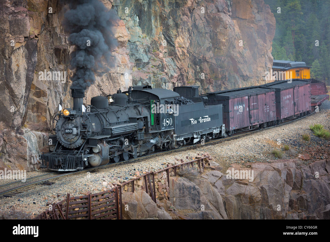 Durango-Silverton Narrow Gauge Railroad Foto Stock