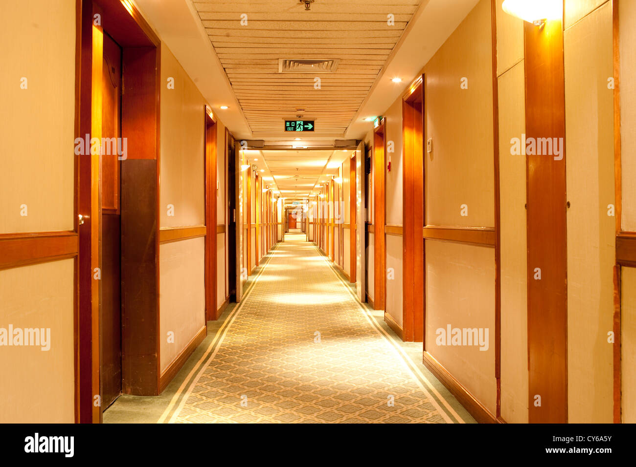 Hotel bello corridoio con tappeto,Beijing, Cina Foto Stock