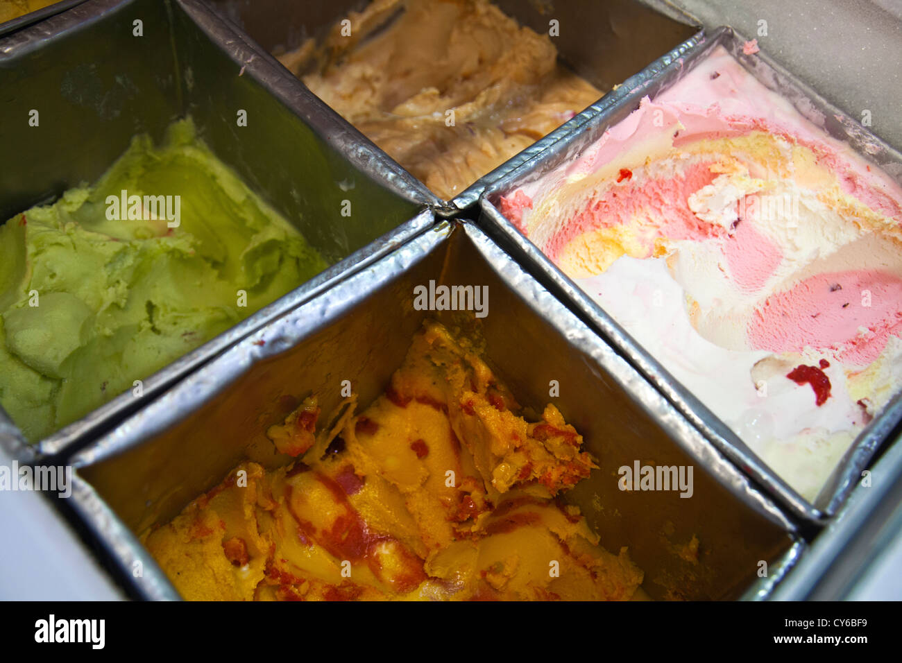 Sorbetti e gelati di La Michoacana marca a Giamaica Mercato in Colonia in Giamaica a Venustiano Carranza borough di Città del Messico Foto Stock