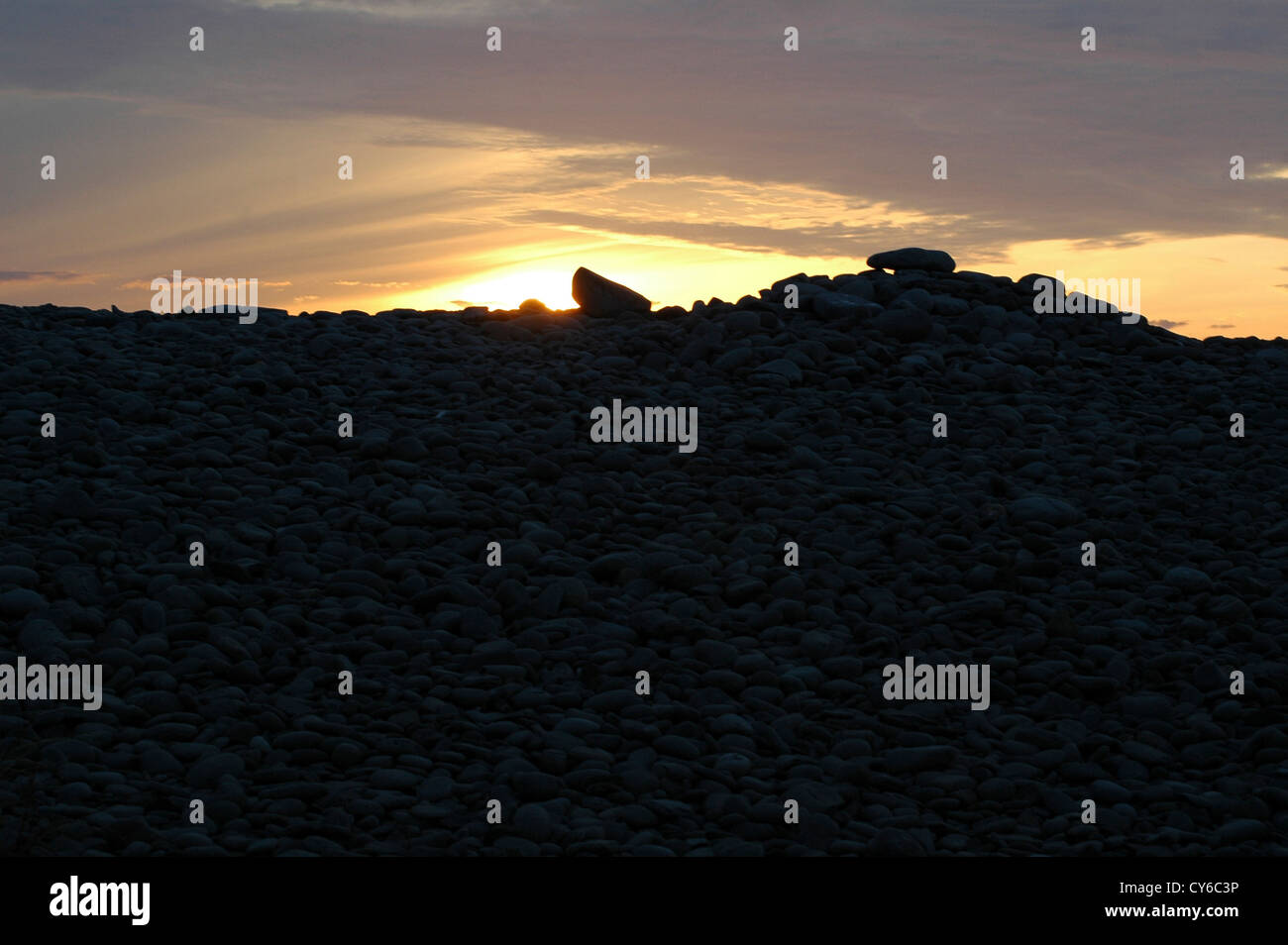 Sunset over Aberystwyth e Cardigan Bay Foto Stock