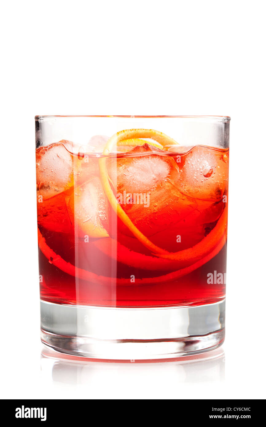 Cocktail alcolici collection - Negroni. Isolato su sfondo bianco Foto Stock