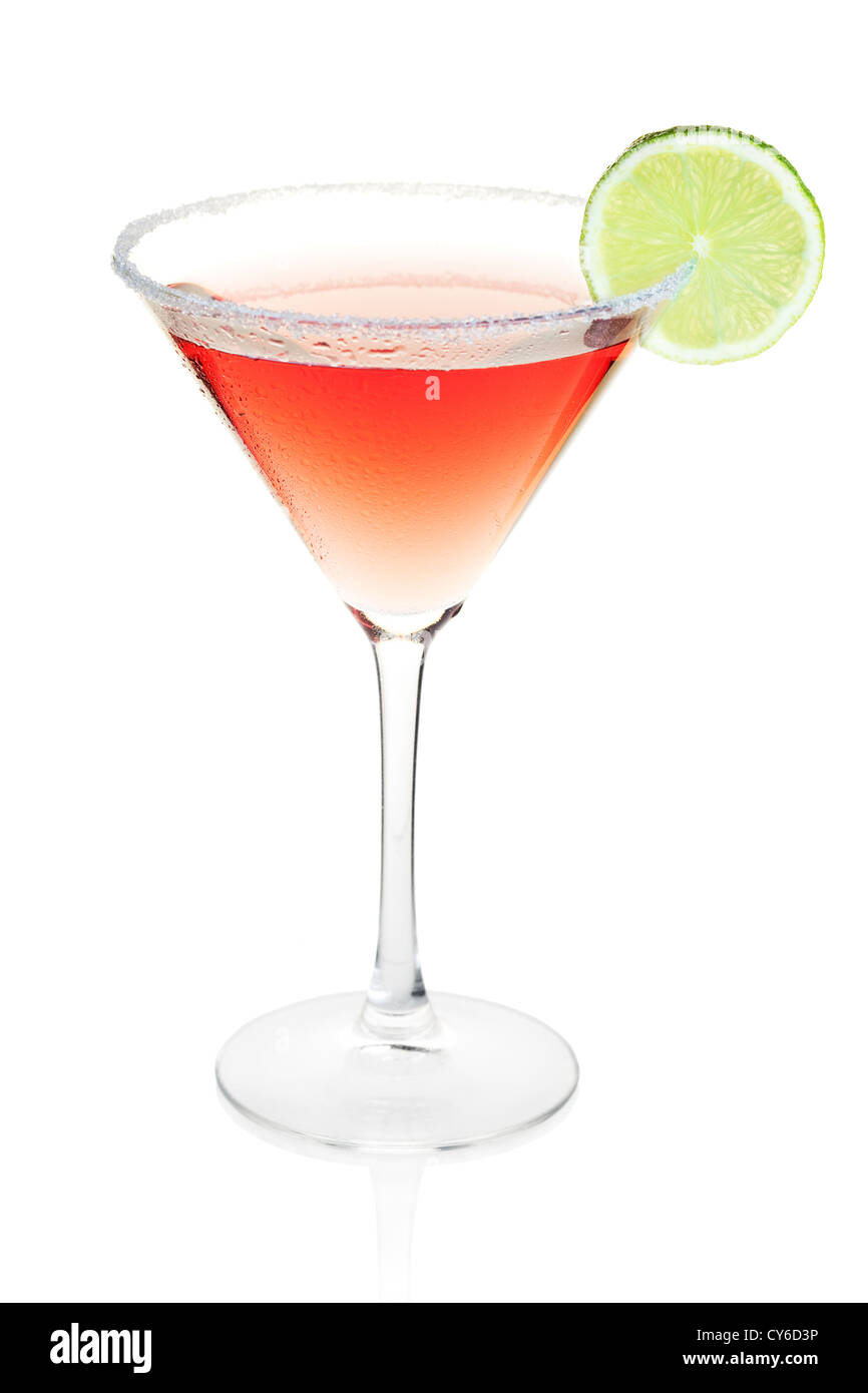Cocktail collection - cosmopolita cocktail di alcol. Isolato su sfondo bianco Foto Stock