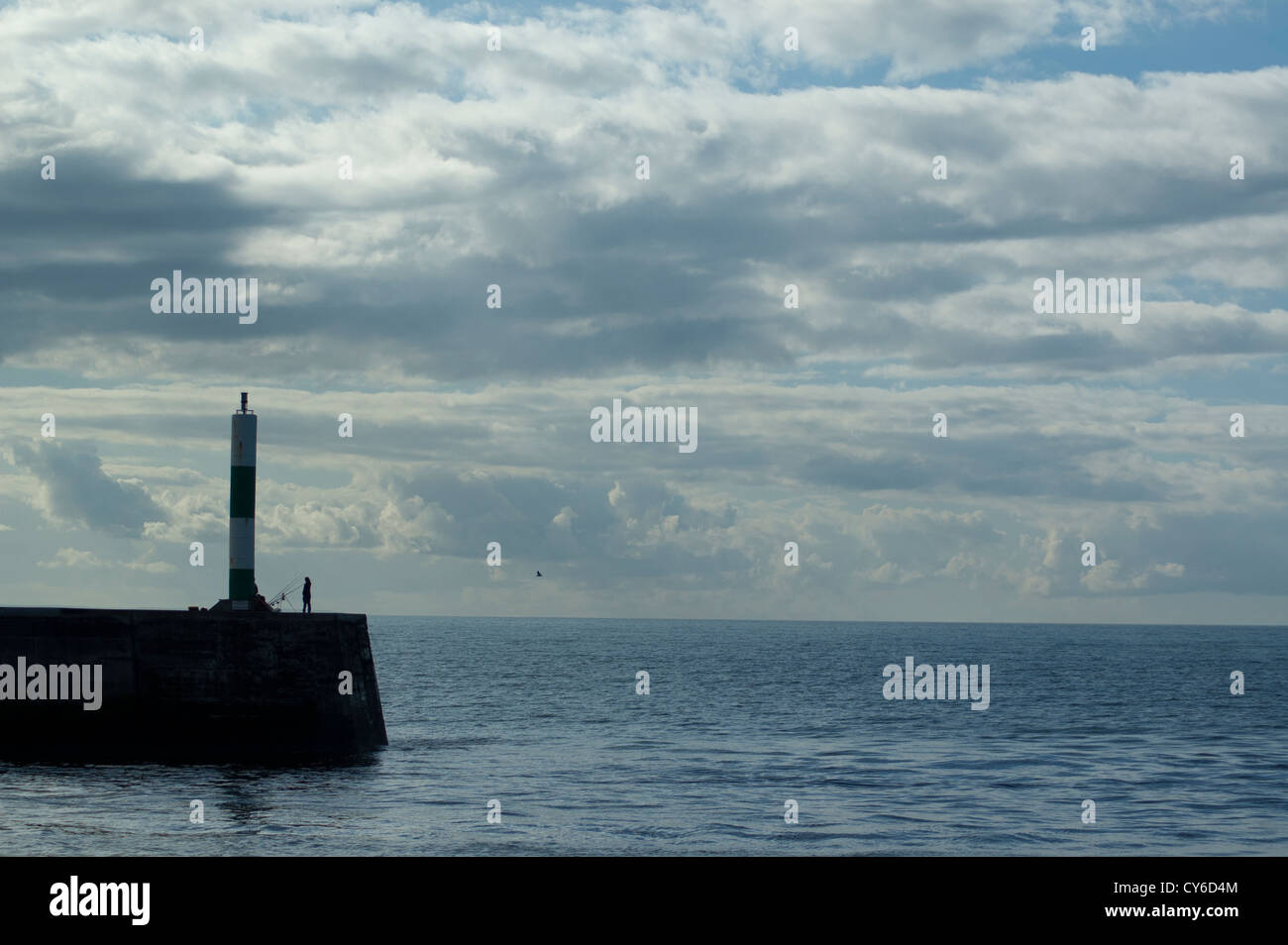 Tan Y Bwlch stone jetty, Aberystwyth. Foto Stock