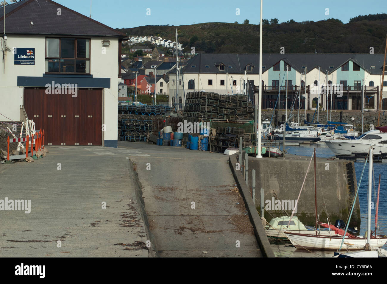 Lobster Pot su Aberystwyth Harbour. Foto Stock