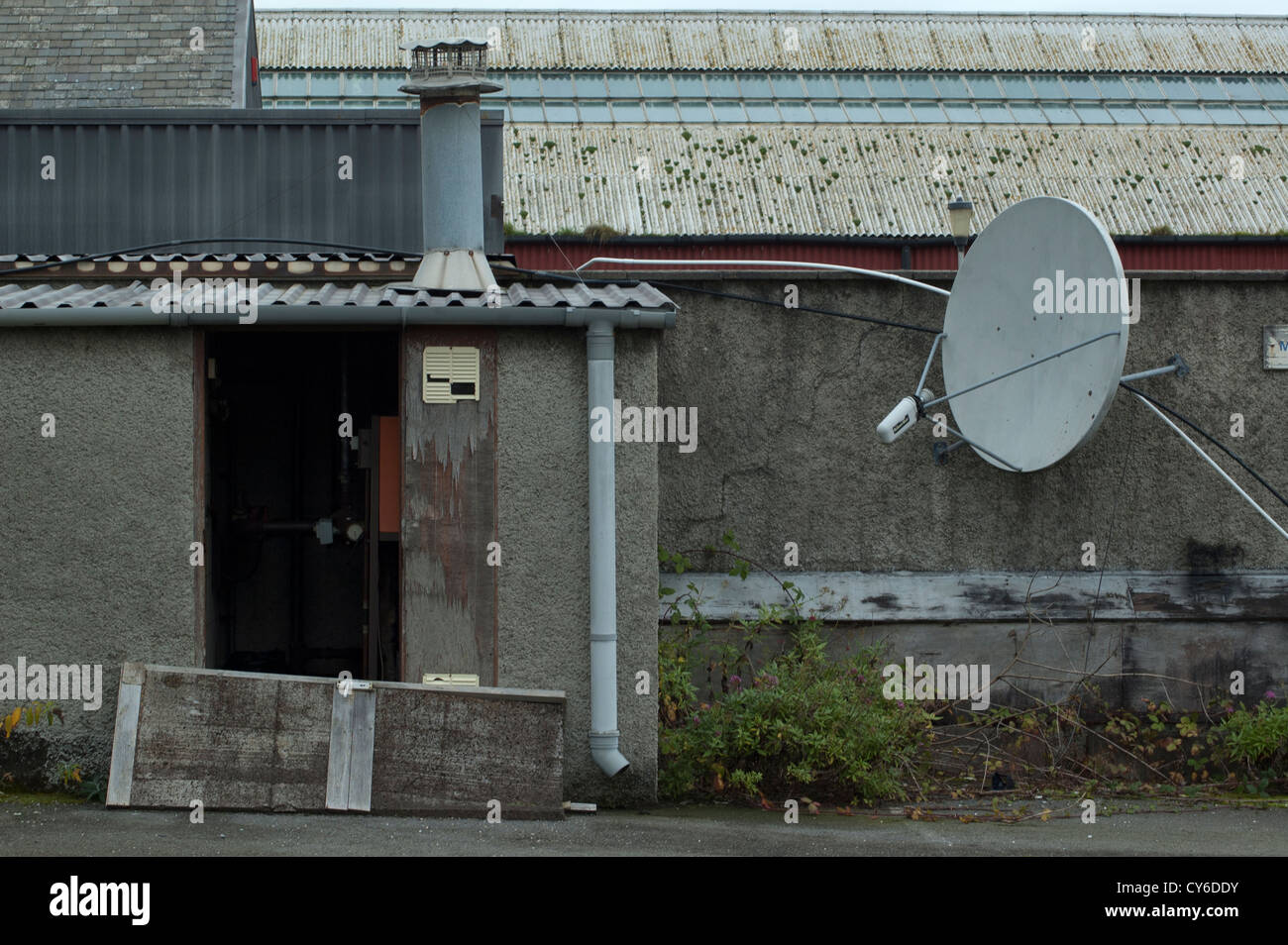 Edificio abbandonato in Aberystwyth. Foto Stock