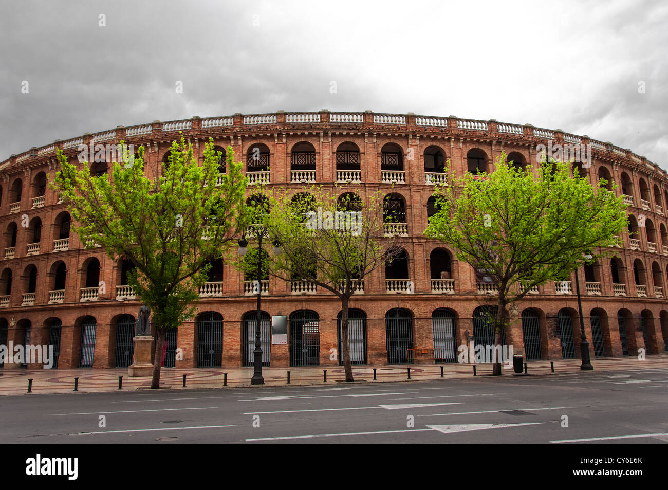 Valencia, Spagna: Bullring arena Plaza de Toros, punto di riferimento di Valencia Foto Stock